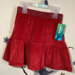NEW Girl's Velour ruffled skirt by 365 Kids/Garanimals size 5 or 6 Red
